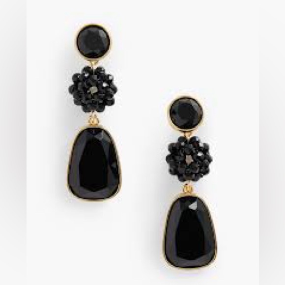 Talbots Jewelry - TALBOTS Beaded Drop Earrings Black Onyx Post Earrings
